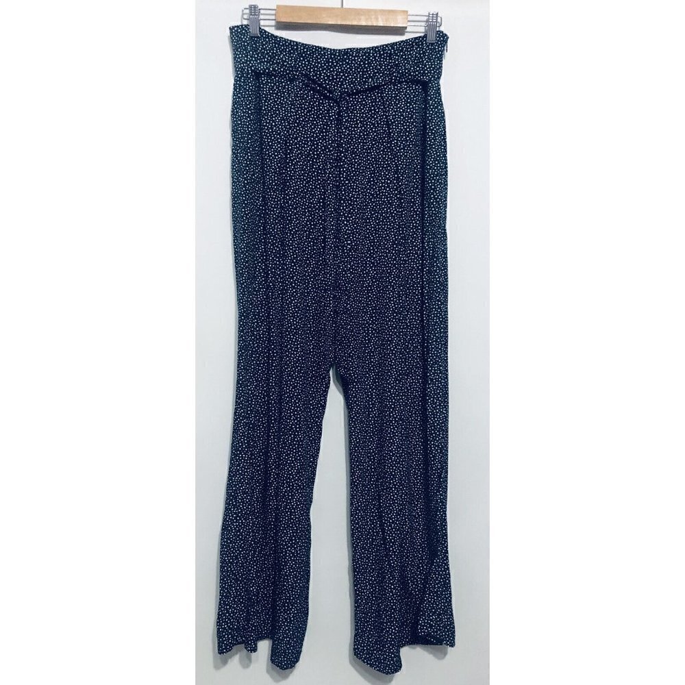 Banana Republic Womens 6 Blue Dot Wide Leg Pants Tie Waist Boho